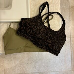 Set of 2 lululemon bras- Black Pattern and Olive